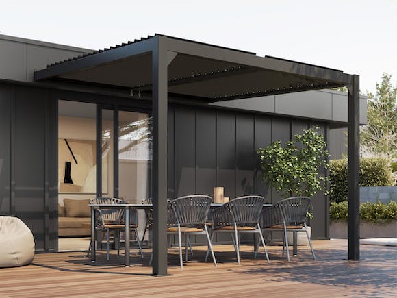 Charcoal louvre roof wall mount 3m x 3m NZ