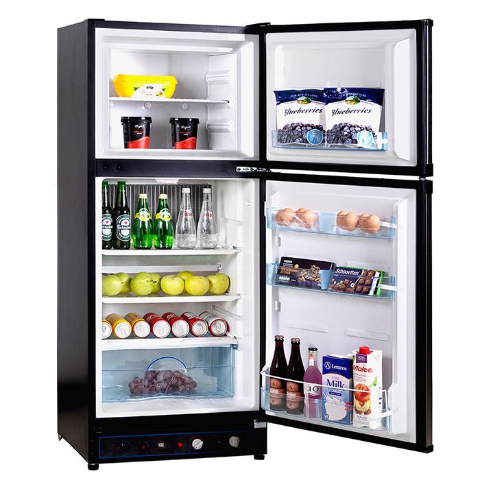 Challenger 185L Top Mount Fridge Freezer with LPG and 240V operation.