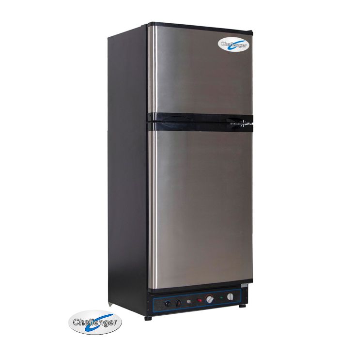 Challenger 185L Top Mount Fridge Freezer with LPG and 240V operation.