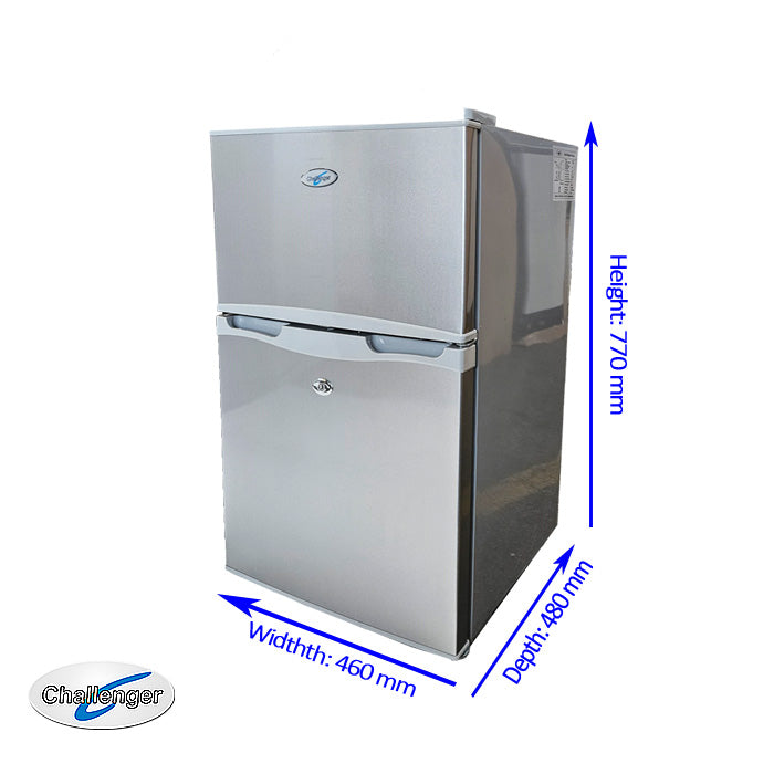 Challenger 85L DC Top Mount Fridge Freezer - Black 12V/24V & 240V with Lock