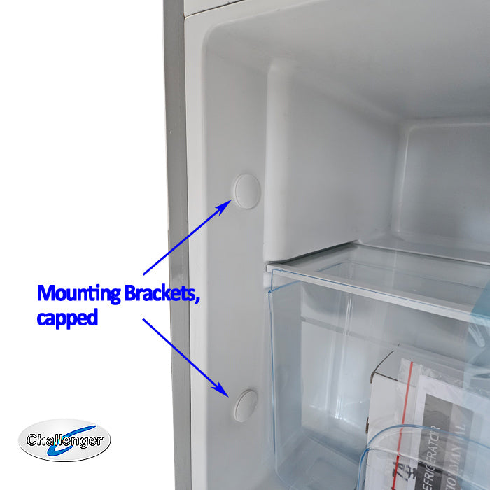 Challenger 85L DC Top Mount Fridge Freezer - Black 12V/24V & 240V with Lock