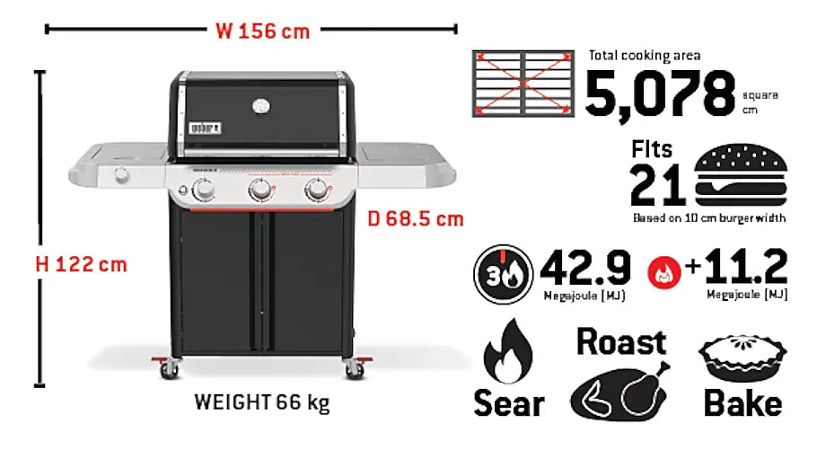 Weber Genesis E-335 Black ULPG