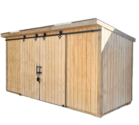 XL Storage Shed 4.8m x 1.8m - Kitset, Double Barn Door