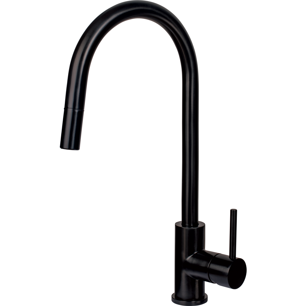 Aurora Black Gooseneck Pullout Mixer
