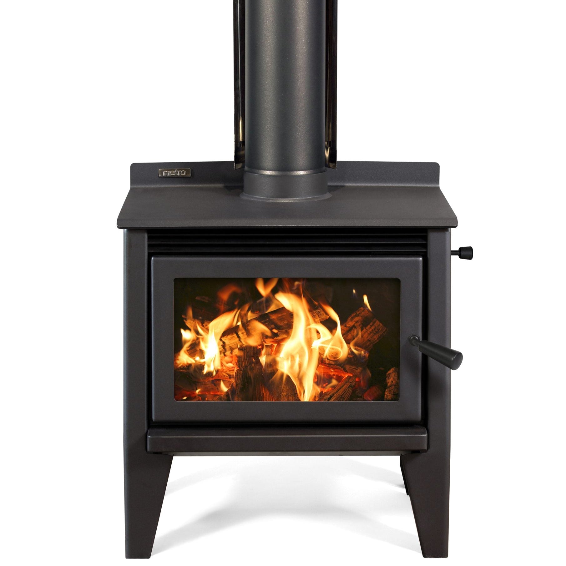 Metro LTD Wee Rad Leg wood fire – 15kW rural wood burner with cooktop and optional wetback
