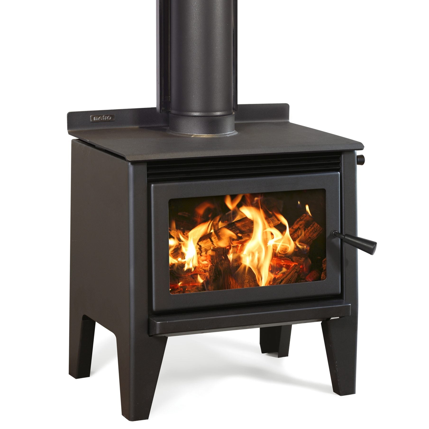 Metro LTD Wee Rad Leg wood fire – 15kW rural wood burner with cooktop and optional wetback