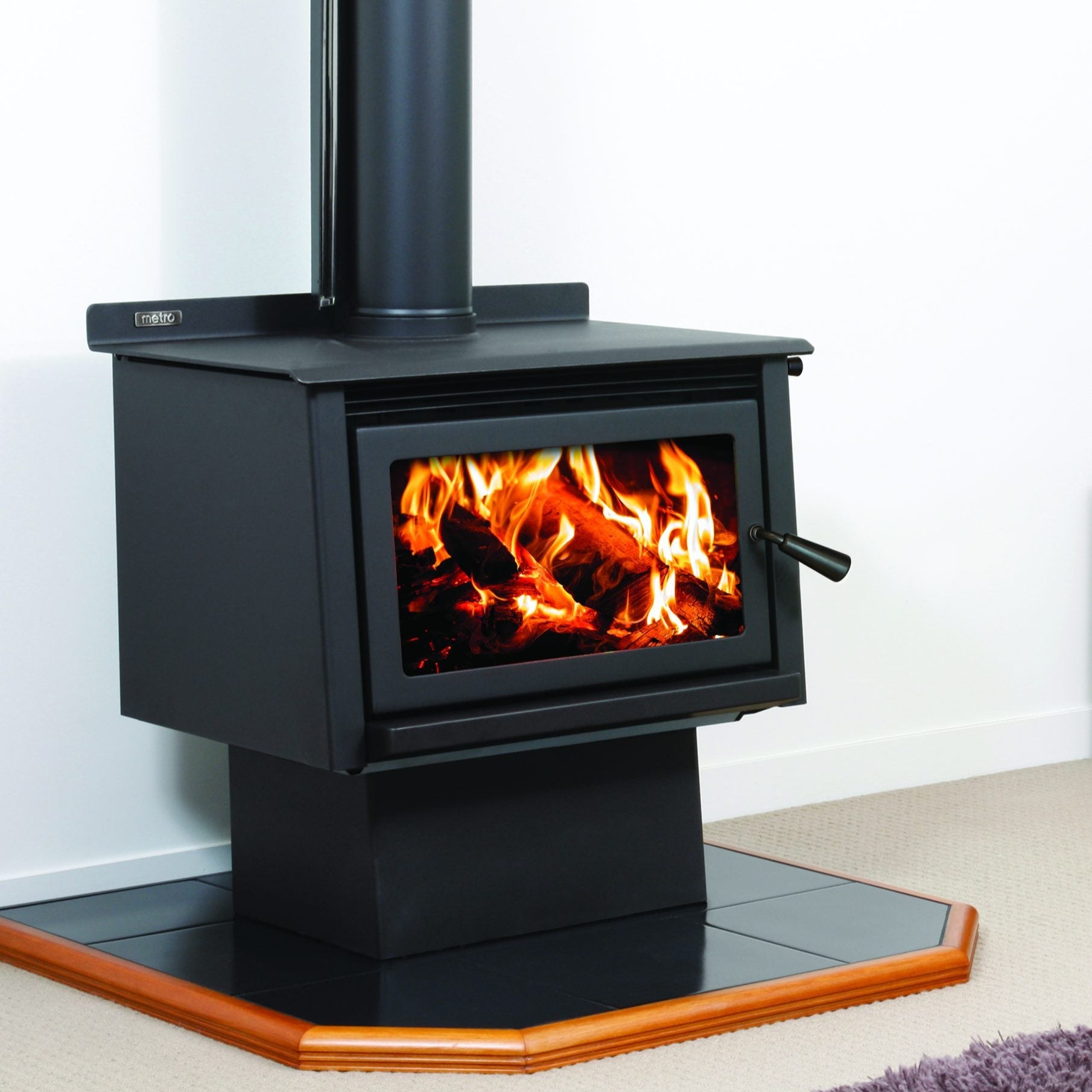 Metro LTD Xtreme Rad Base Wood Fire – 18kW rural wood burner with cooktop and wetback option