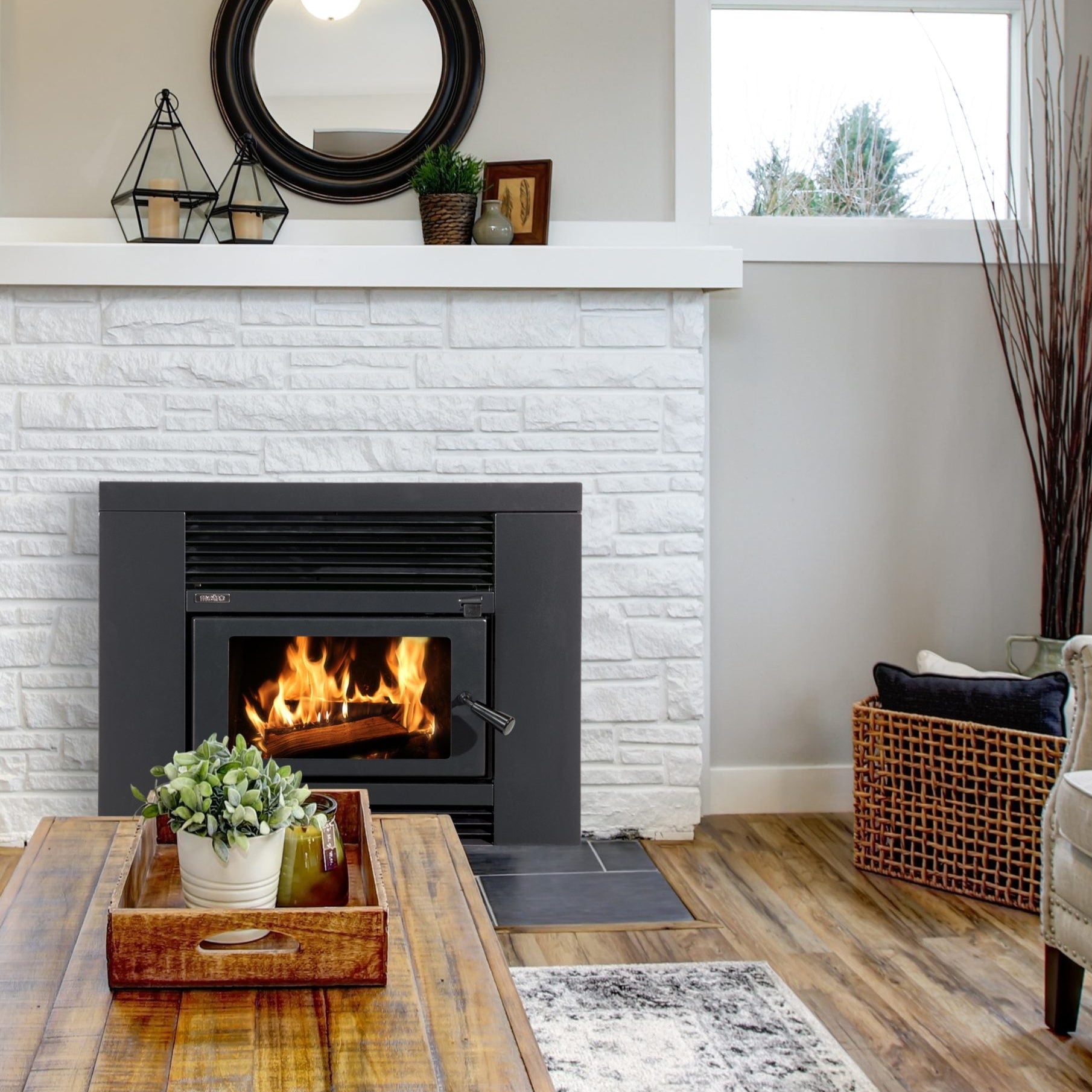 Metro Smart Insert wood fire with fascia – clean air approved modern log burner for NZ homes