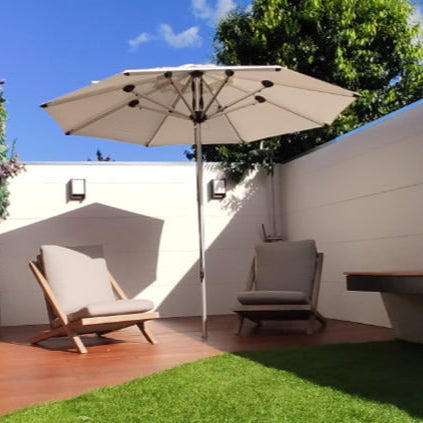 Shadowspec SU2 Patio Umbrella in Boulder Grey – durable outdoor umbrella