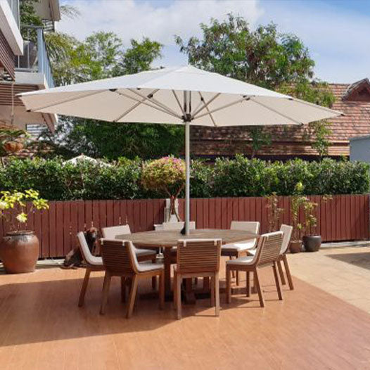 Shadowspec SU2 Patio Umbrella in Boulder Grey – durable outdoor umbrella