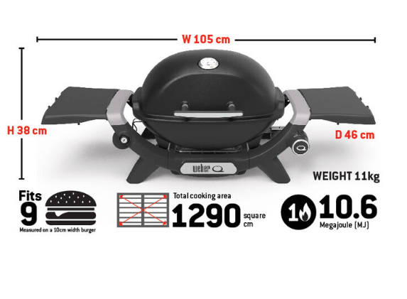 Weber Baby Q1200N Midnight Black Premium BBQ