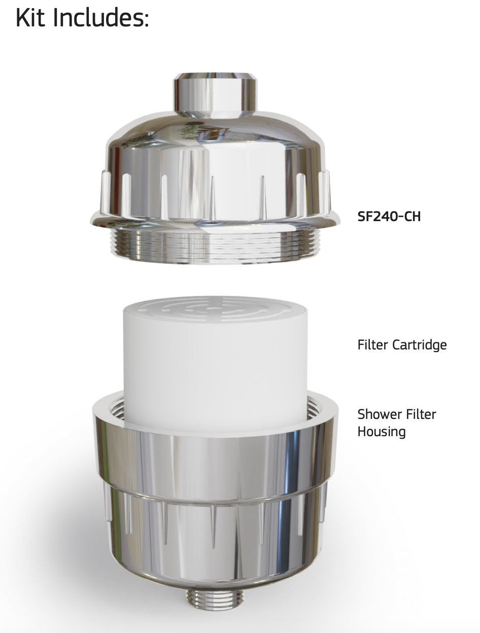 Puretec SF240-CH Double Life Shower Filter System in chrome – removes chlorine, chemicals, and heavy metals