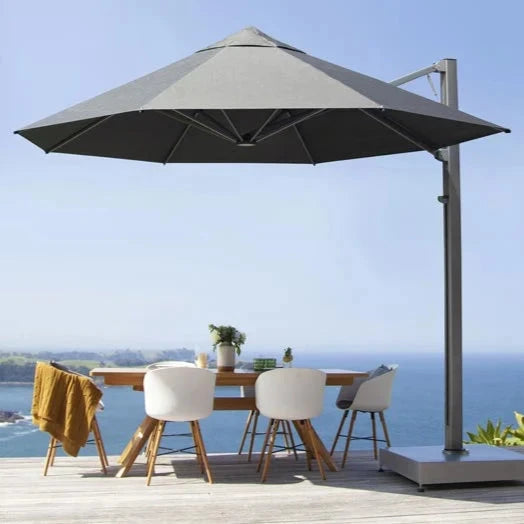 Hand-built New Zealand Shadowspec Serenity umbrella for patios and decks