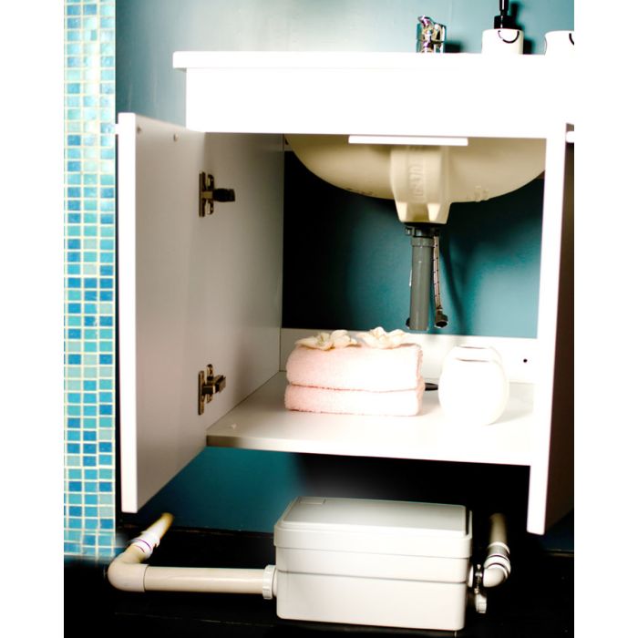 Macerator Sanitary Pump 250 – compact grey water pump for shower or sink with 5m vertical lift and 50m discharge range