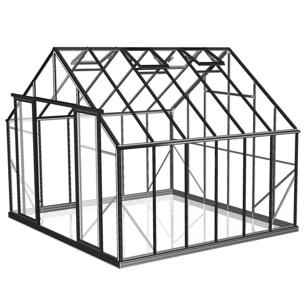 10x12ft (3.2x3.8m) Glasshouse 4mm Toughened Glass