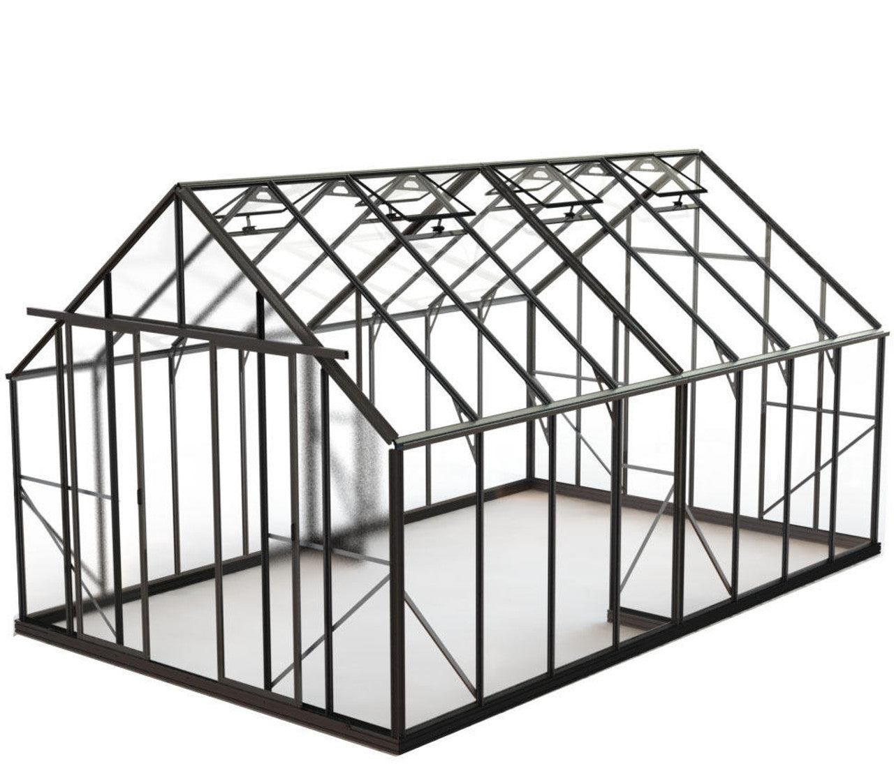 10x16ft (3.2x5.1m) Glasshouse 4mm Toughened Glass