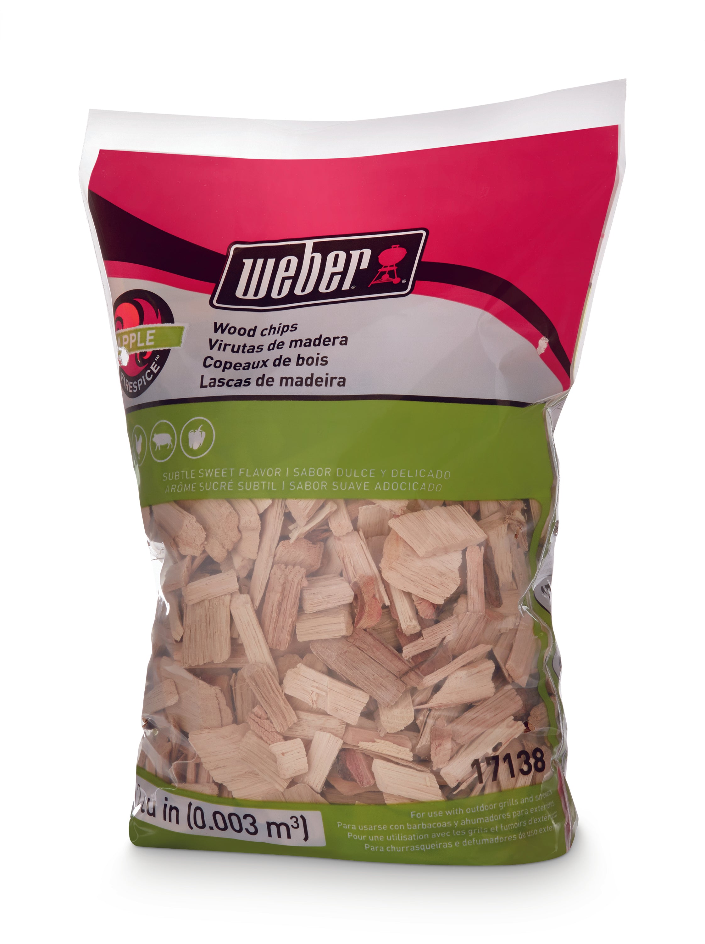 Weber Apple Wood Chips for smoking on BBQs - 900g.