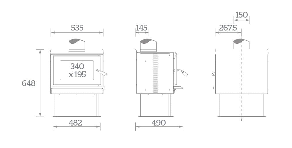 Kent Cardrona Wood Fire Dimensions