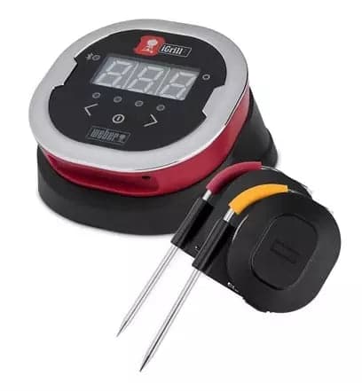 Weber iGrill 2 Bluetooth Thermometer with dual meat probes and LED display for precision BBQ cooking