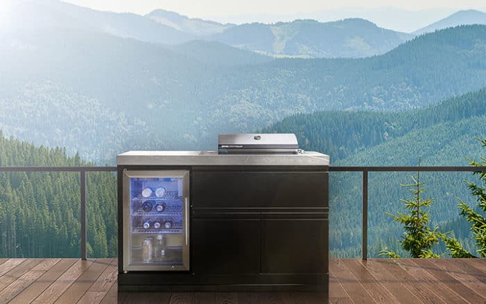 Crossray Compact Electric BBQ Kitchen with Single Door Fridge