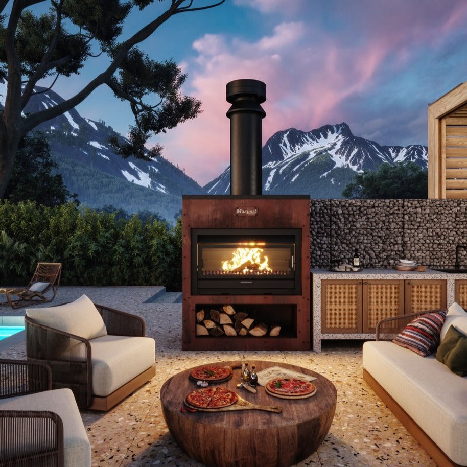 Masport Matakana 1200 Outdoor Fire Corten Steel Cabinet