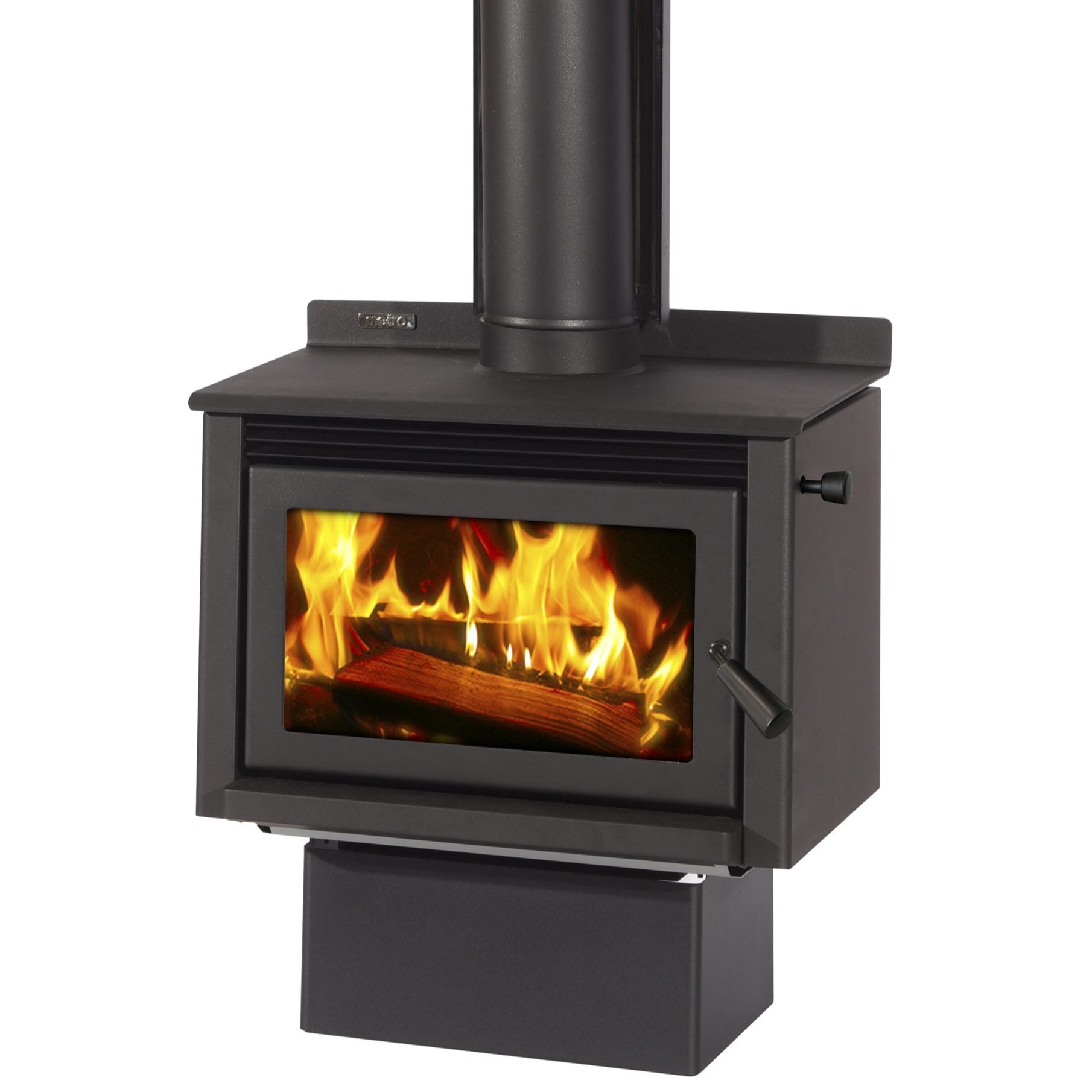 Metro LTD Wee Rad Base Wood Fire – 15kW rural pedestal wood burner for NZ homes