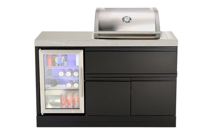 Crossray Compact 2 Burner BBQ Kitchen with Single Door Fridge