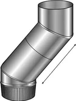 Telescopic Offset 45 deg Stainless Steel for offsetting Wood fire flues