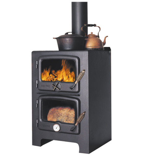 Nectre Small Bakers Oven with hot water booster – compact wood heater and oven.