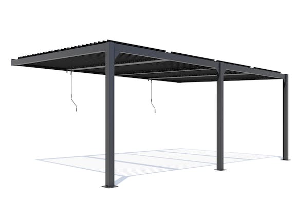 Louvre Roof System Wall Mount 6m x 4m Charcoal