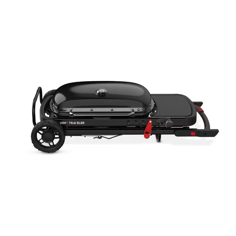 Weber Traveler Stealth BBQ with Half Hotplate