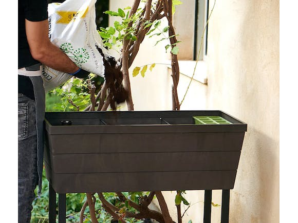 Keter Urban Bloomer Raised Planter Bed 48L Charcoal Turfrey.co.nz