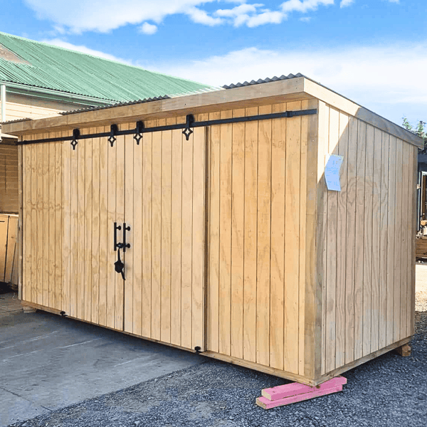 XL Storage Shed 4.8m x 1.8m - Kitset, Double Barn Door