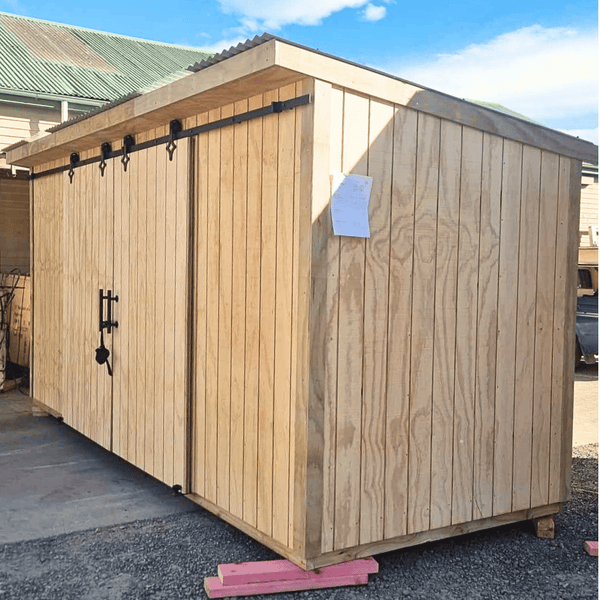 XL Storage Shed 4.8m x 1.8m - Kitset, Double Barn Door