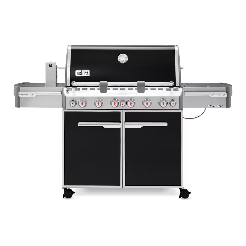 Weber Summit E-670 Gas BBQ – The best Weber BBQ with six burners, rotisserie, smoker box and premium features.
