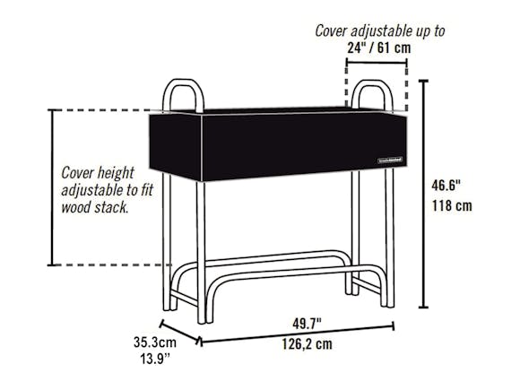 Firewood Rack 1.2m with Cover