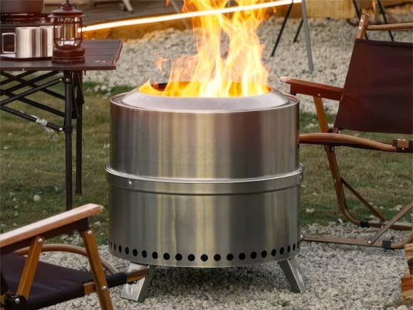 Smokeless Fire Pit 49cm - Stainless Steel – Turfrey.co.nz