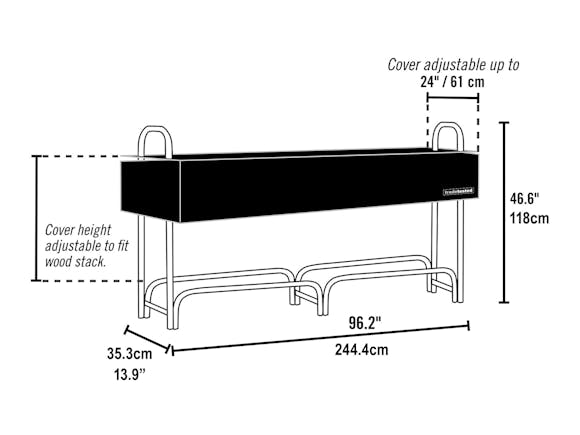 Firewood Rack 2.4m with Cover