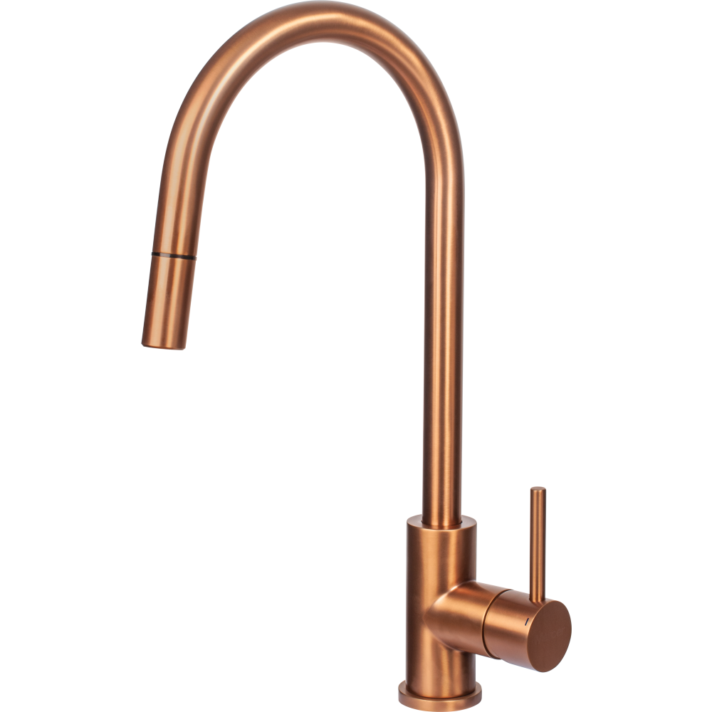 Aurora Copper Gooseneck Pullout Mixer
