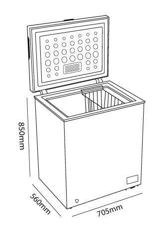 Parmco 142L chest freezer in white – compact design