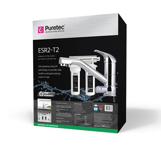 Puretec ESR2-T2 Undersink UV Twin Water Filtration System with Tripla T2 Mixer Tap