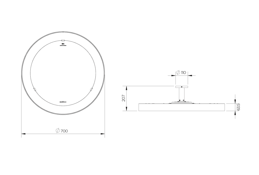 Bromic Eclipse Pendant Smart-Heat Electric + Twin Pole + Controller