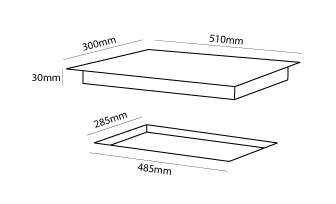 Parmco 300mm Stainless Steel Domino Gas Hob HO-1-2S-2G