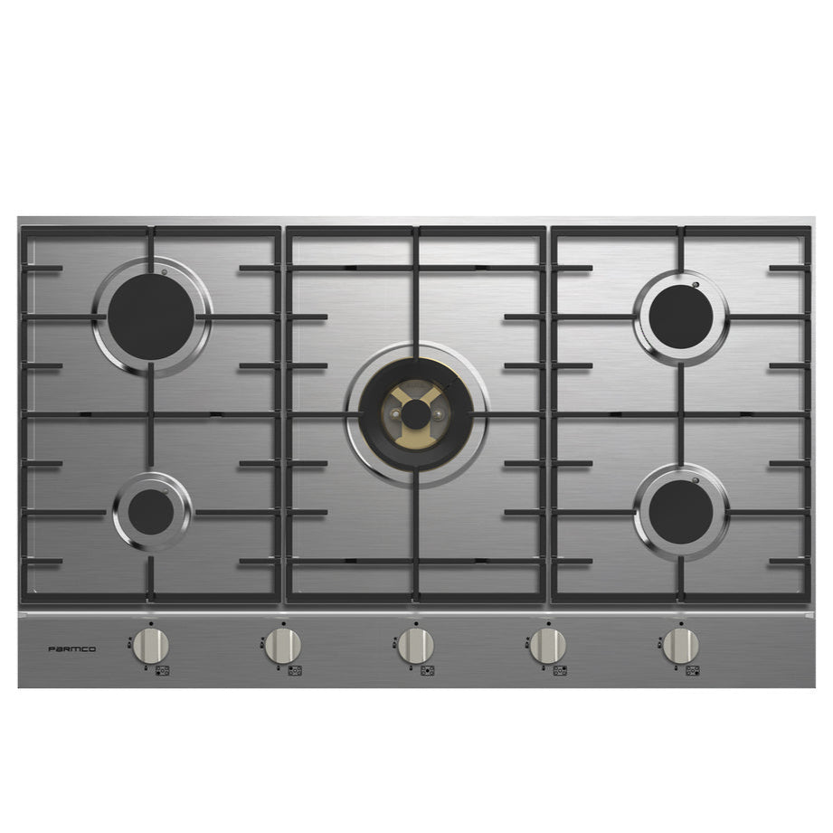 Parmco 900mm Stainless Steel, 4 Burner + Wok, Gas Cooktop I Series 7