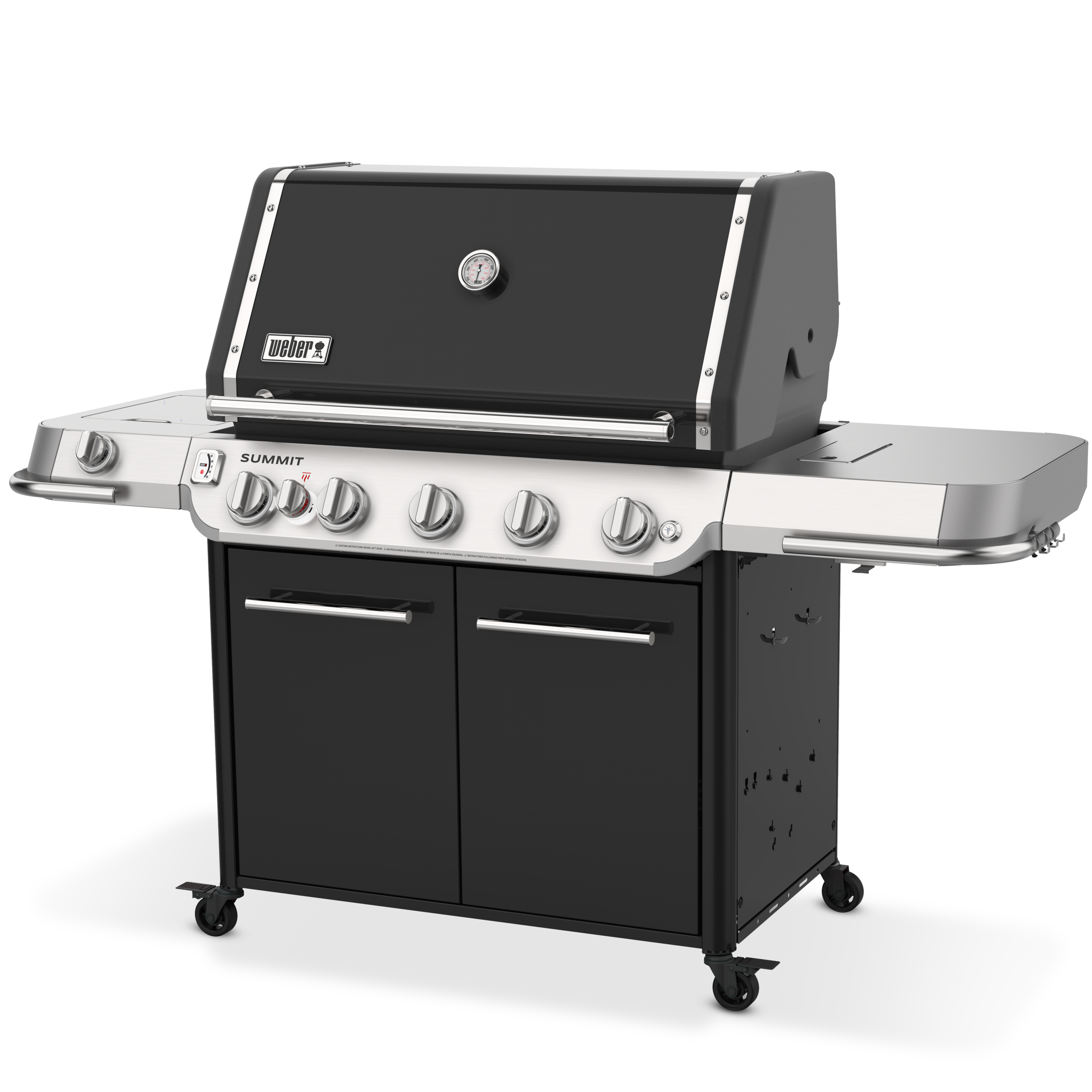 Top-of-the-line Weber Summit gas barbecue with LED lighting