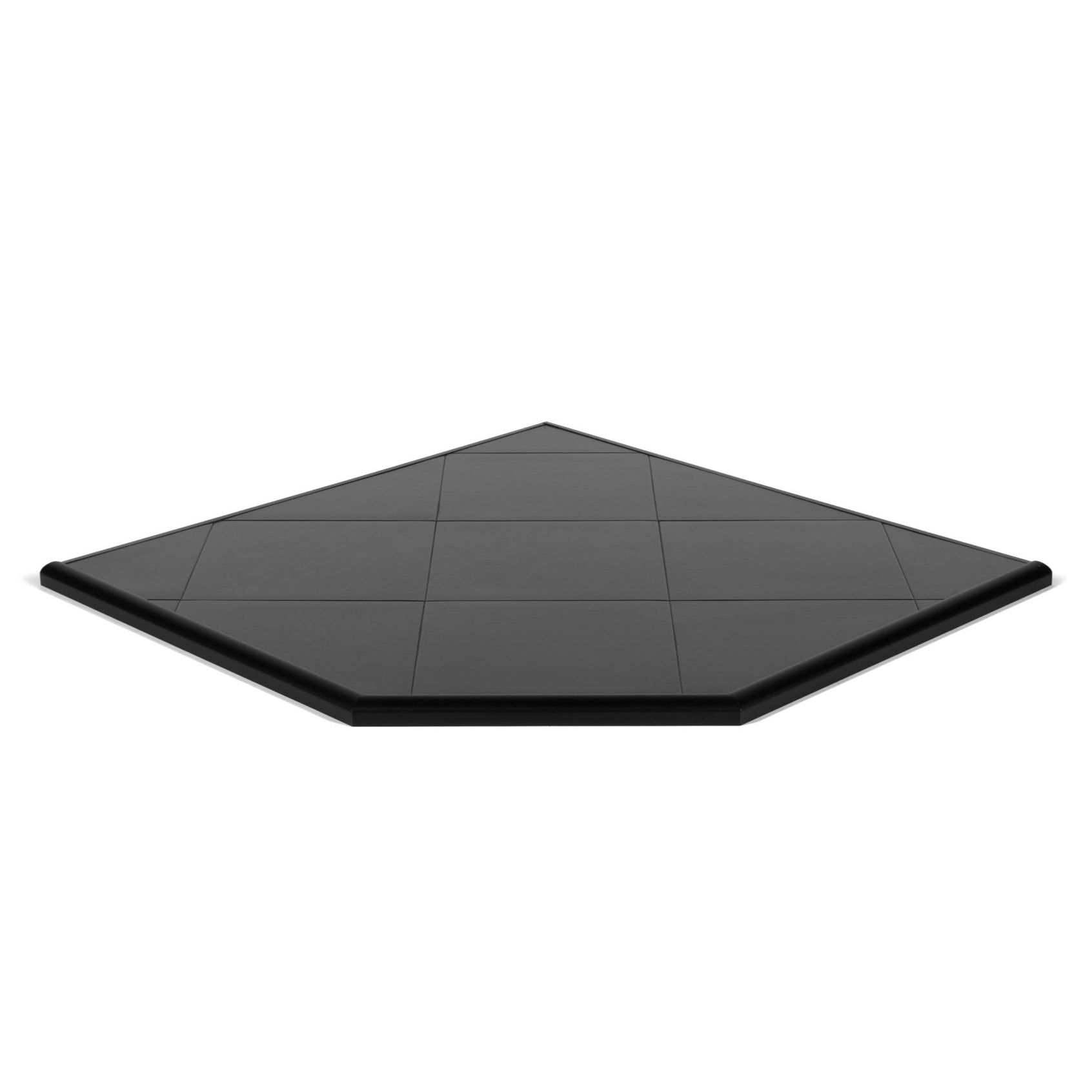 Alloy 1000 Corner Floor Protector with black tile and alloy trim