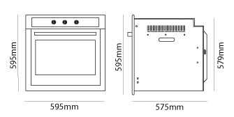 Parmco 600mm 80l, 5 Function Oven