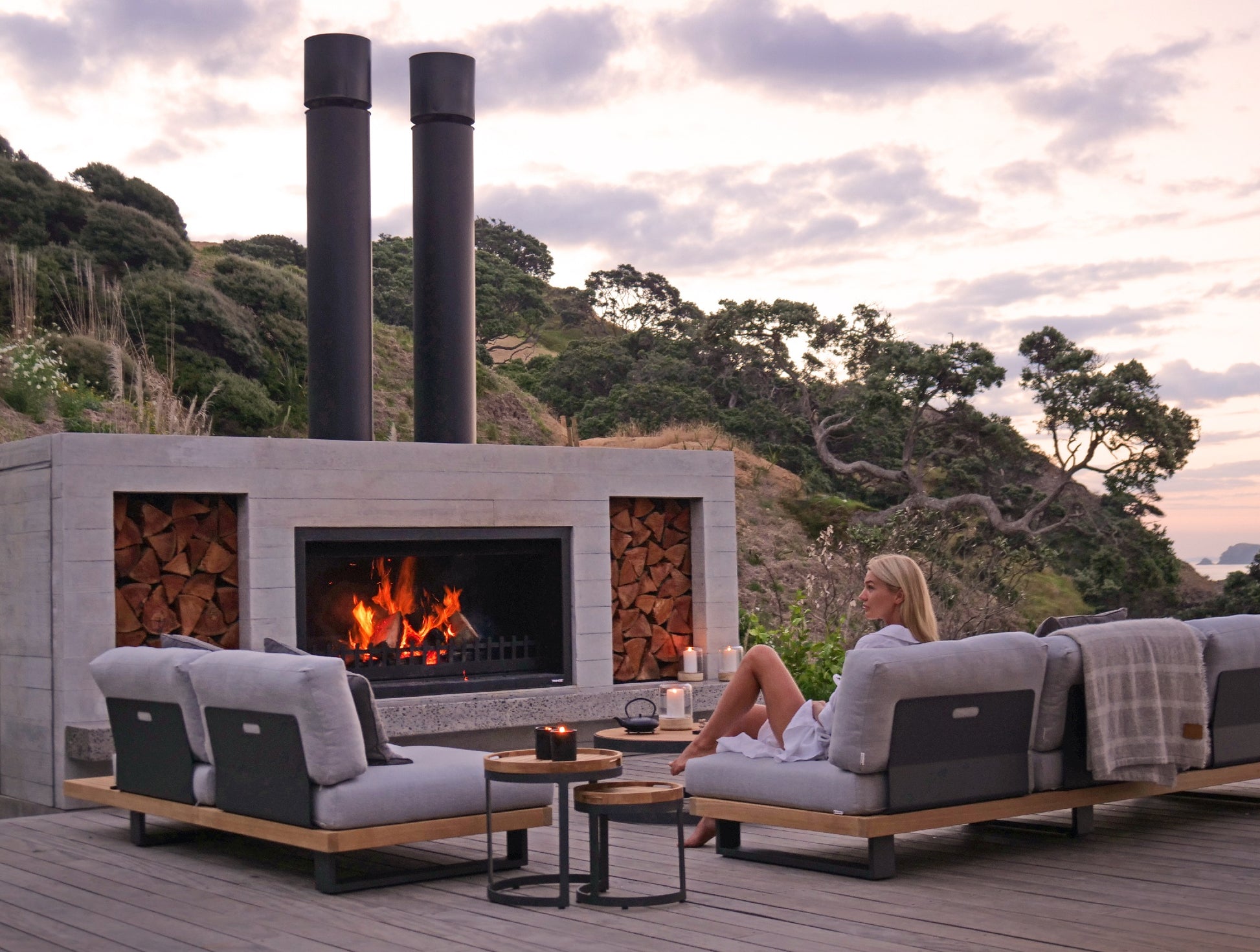 Trendz Twin Peak Outdoor Wood Fire Turfrey .nz