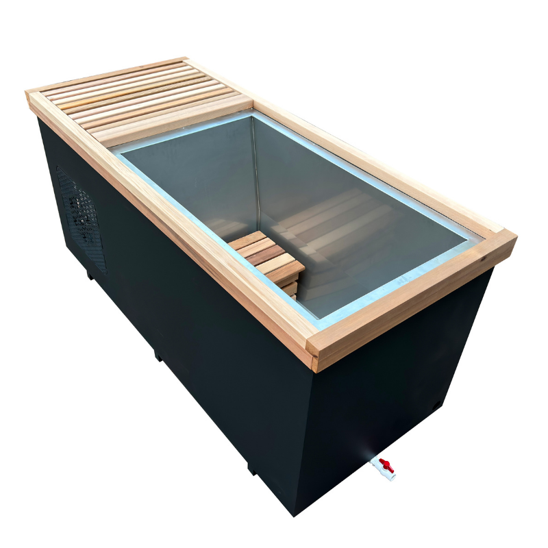 Premium cedar ice bath with built-in hot plunge spa