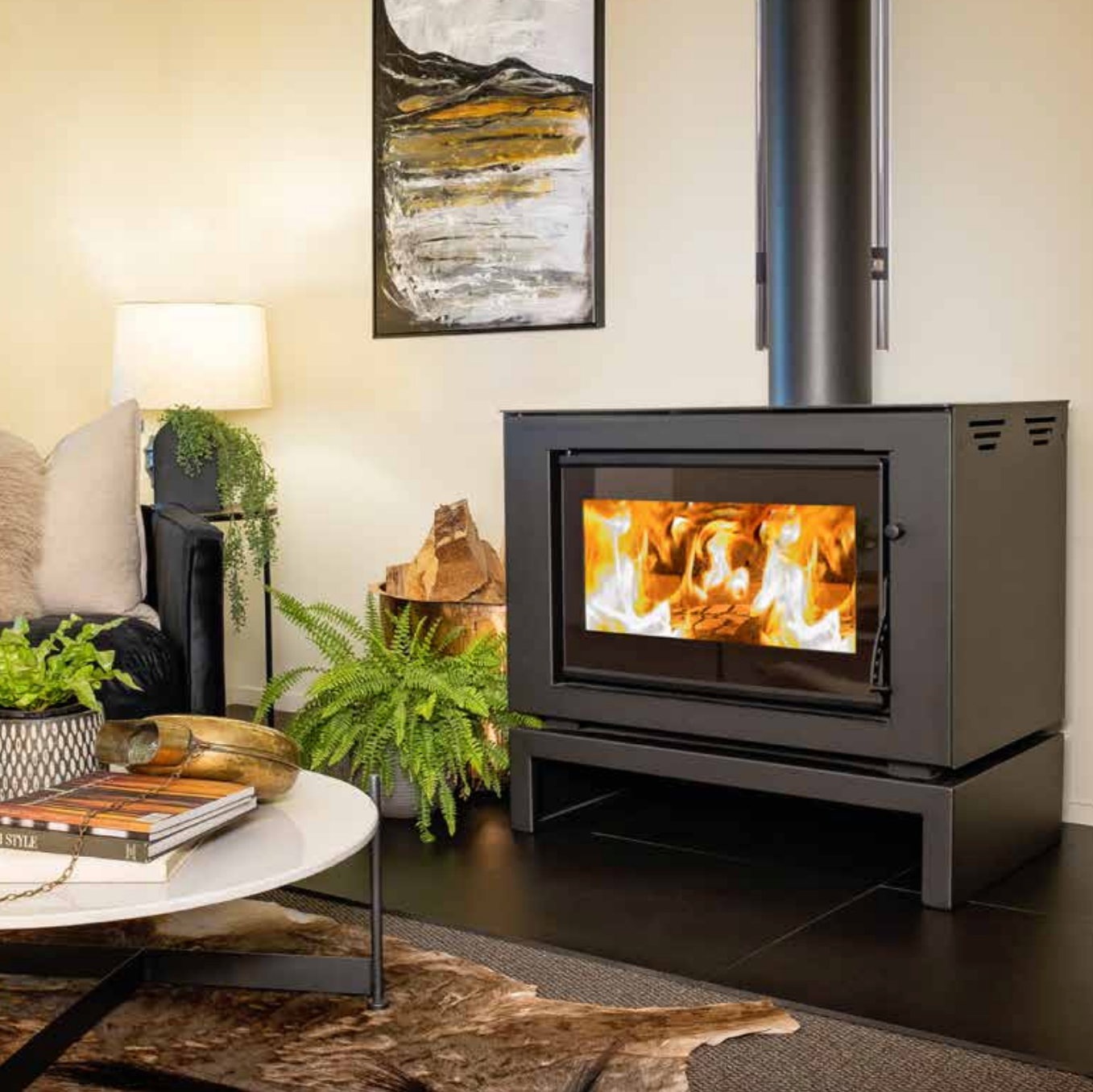 Firenzo Topaz freestanding fire heating large homes